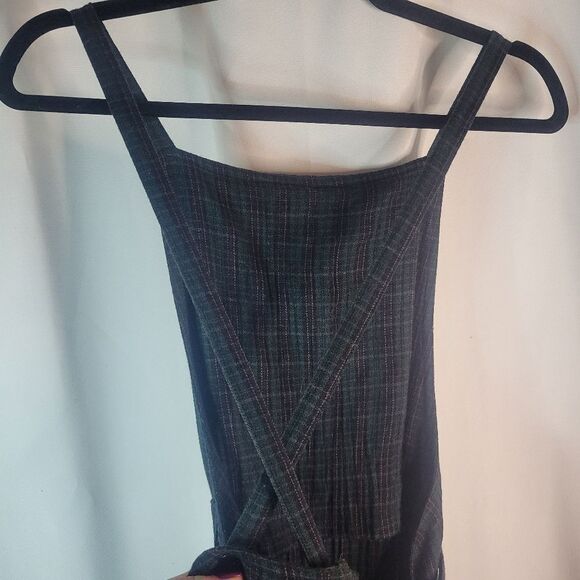 J. MATISSE Dark Green/Navy Plaid Cotton Apron Dress - Picture 14 of 15